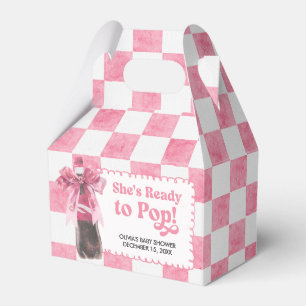 Pink She's Ready to Pop Baby Shower Favor Boxes