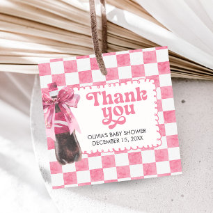 Pink She's Ready to Pop Baby Shower Favor Tags