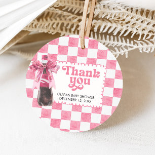 Pink She's Ready to Pop Baby Shower Favor Tags