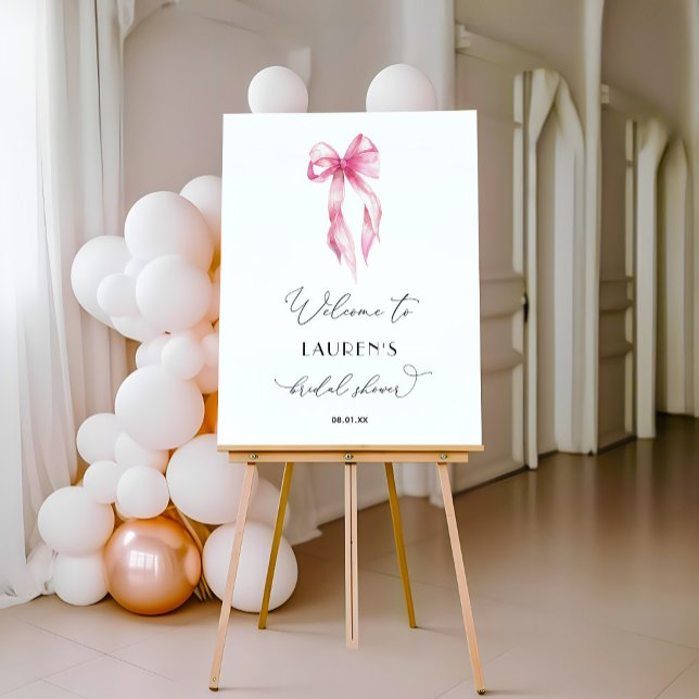 Pink She's Tying The Knot Bridal Shower Welcome Foam Board (Creator Uploaded)