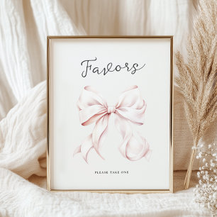 Pink She's Tying the Knot Favors Table Sign
