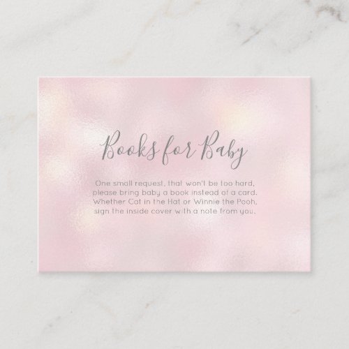 Pink Shimmer baby books Baby Shower Insert Card
