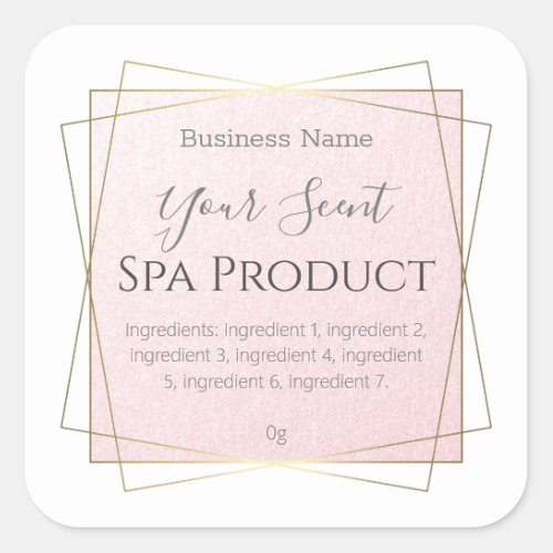 Pink Shimmer Bath Soak Body Scrub Soap Labels