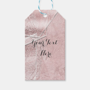 Pink Shimmer Crystal Glass Glam Designer Style Gift Tags