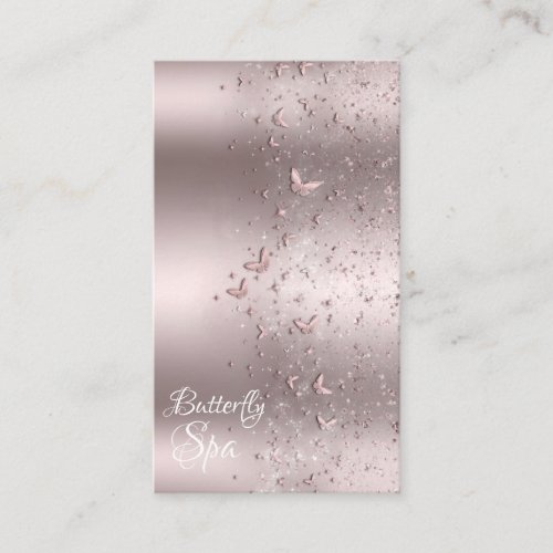 Pink Shimmer Glitter Sparkle Flutter Butterfly Business Card