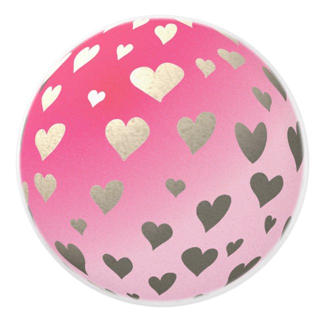 Pink Shimmer Heart Moon Door Knob (Front)