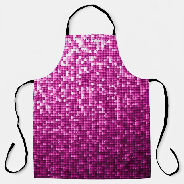 Pink shimmer, silver, black sequins apron (Front)