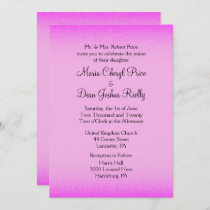Pink Shimmer Wedding Invitation 5"x 7"