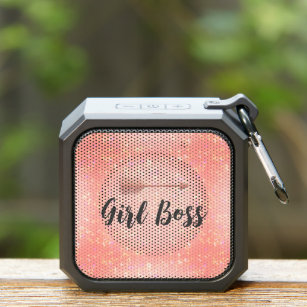 "Pink Shimmery Girl Boss  Bluetooth Speaker