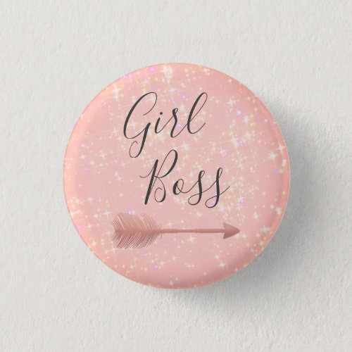 Pink Shimmery Girl Boss  Button