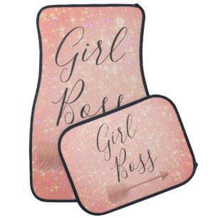 Pink Shimmery Girl Boss Car Floor Mat