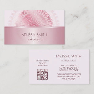 Pink Shiny Metallic Mandala  Business Card