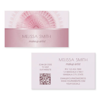 Pink Shiny Metallic Mandala  Business Card