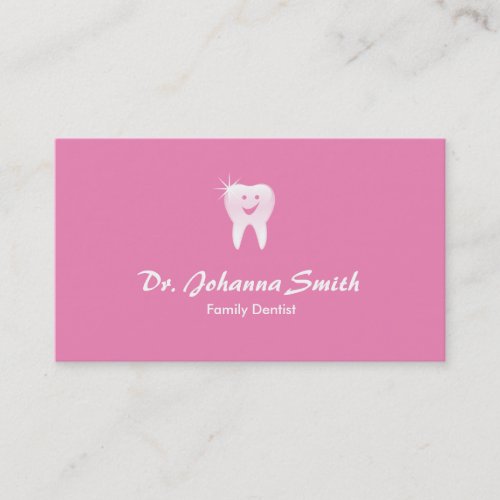 Pink Shiny Smiling Tooth Dental Appointment Female