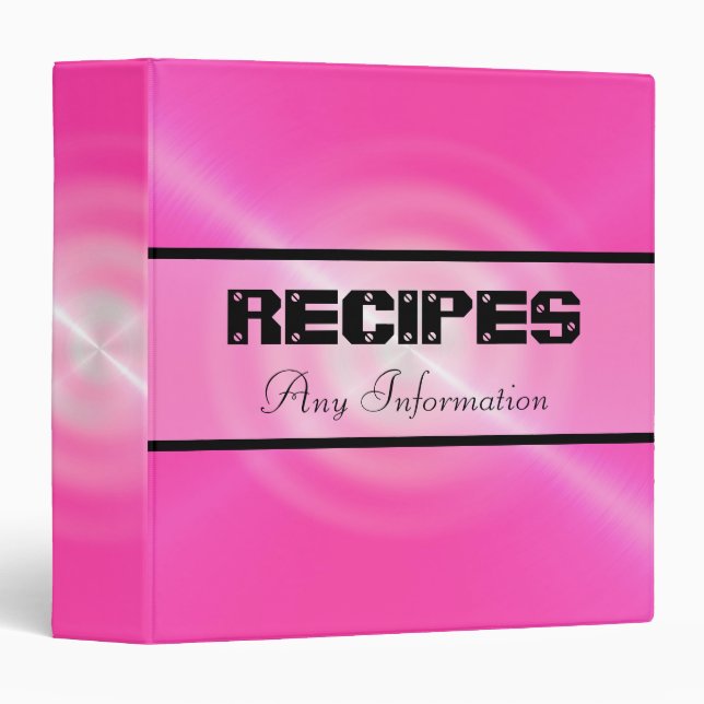 Pink Shiny Stainless Steel Metal Binder (Front/Spine)