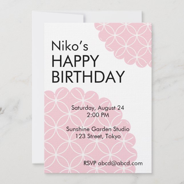 Pink Shippo Editable Invitation Template (Front)