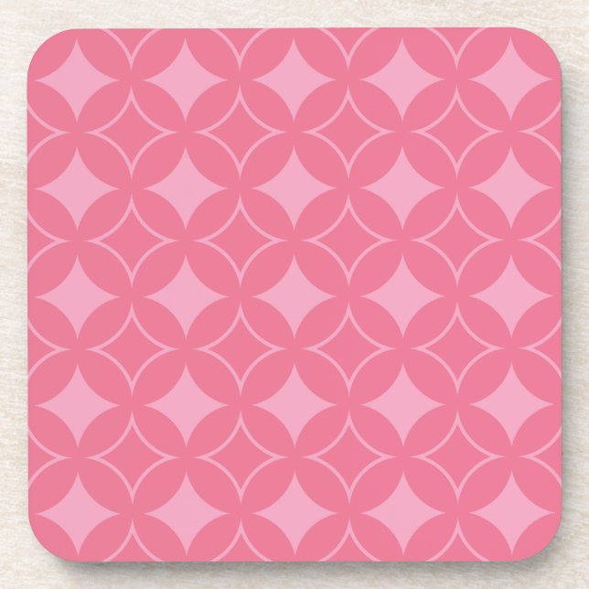 Pink shippo pattern drink coaster (Front)