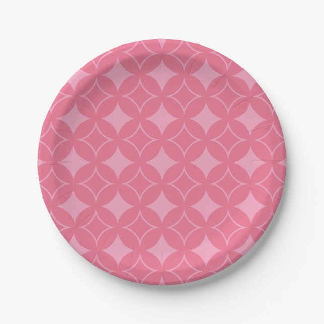 Pink shippo pattern paper plates (Front)