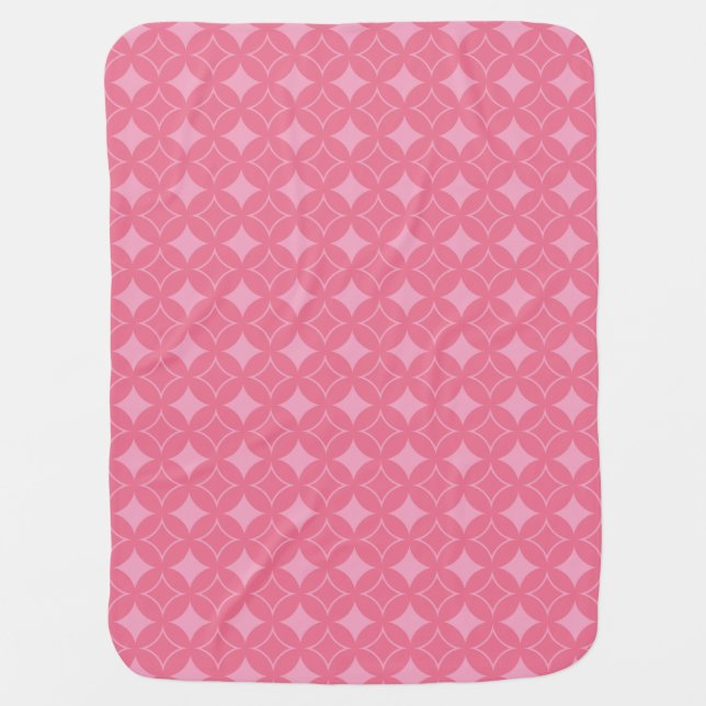 Pink shippo pattern stroller blanket (Front)