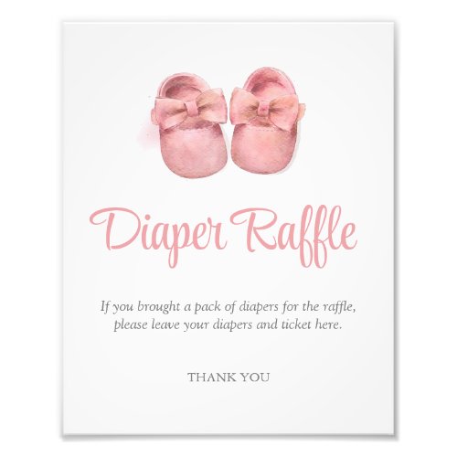 Pink Shoes Baby Shower Diaper Raffle Poster