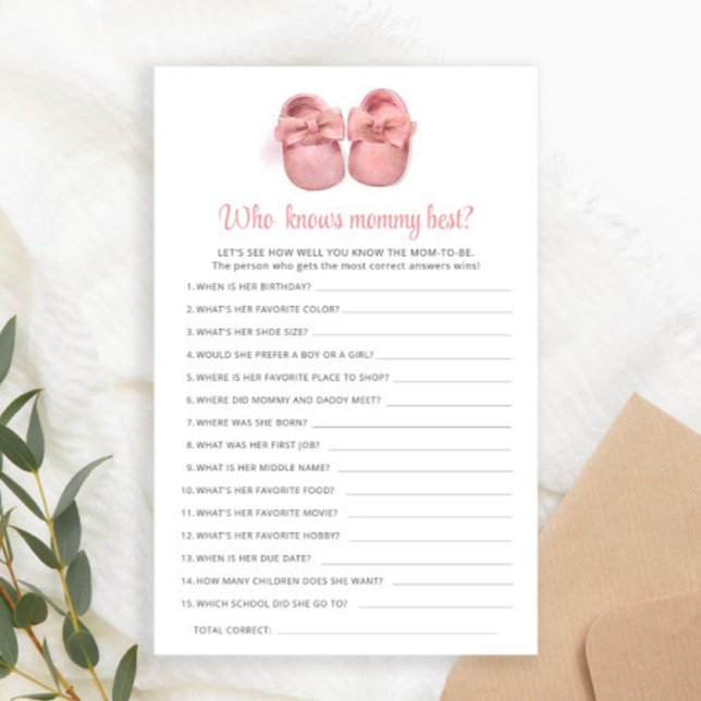 Pink Shoes Baby Shower Who Knows Mommy Best (Creator Uploaded)
