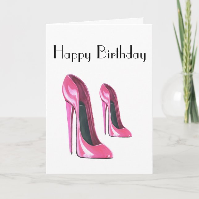 Pink Shoes Birthday Card (Front)