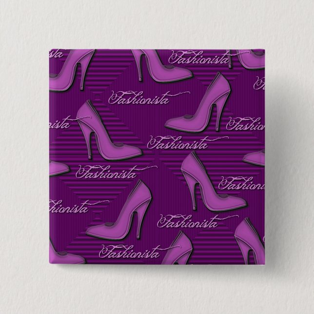 Pink Shoes-Fashionista-Button Pinback Button (Front)