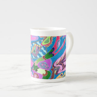 "Pink Shore" Abstract Art Bone China Mug