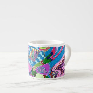 "Pink Shore" Abstract Art Espresso Cup