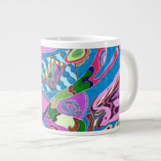 "Pink Shore" Abstract Art Large Coffee Mug