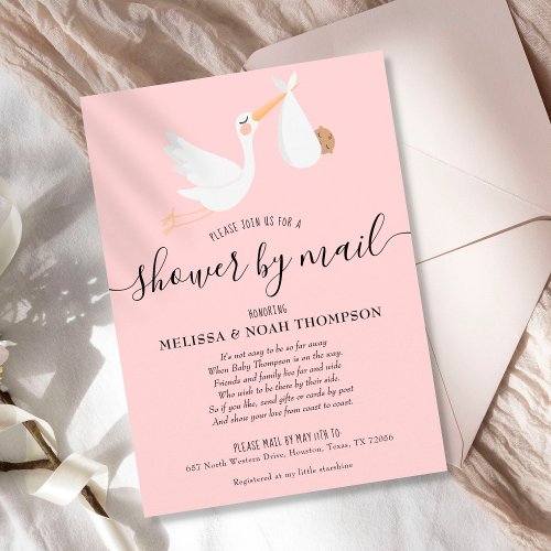 Pink Shower By Mail Long Distance Sprinkle Invitation