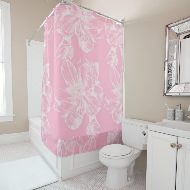 Pink Shower Curtain (In Situ)