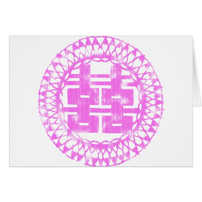 Pink Shuan Xi Cards (Front Horizontal)