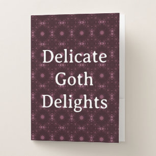 Pink Signature Pattern Delicate Goth Delights Pocket Folder