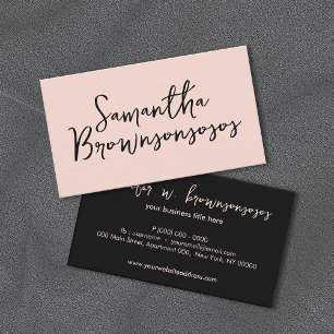 Pink Signature Soft pastel minimalist Business Card