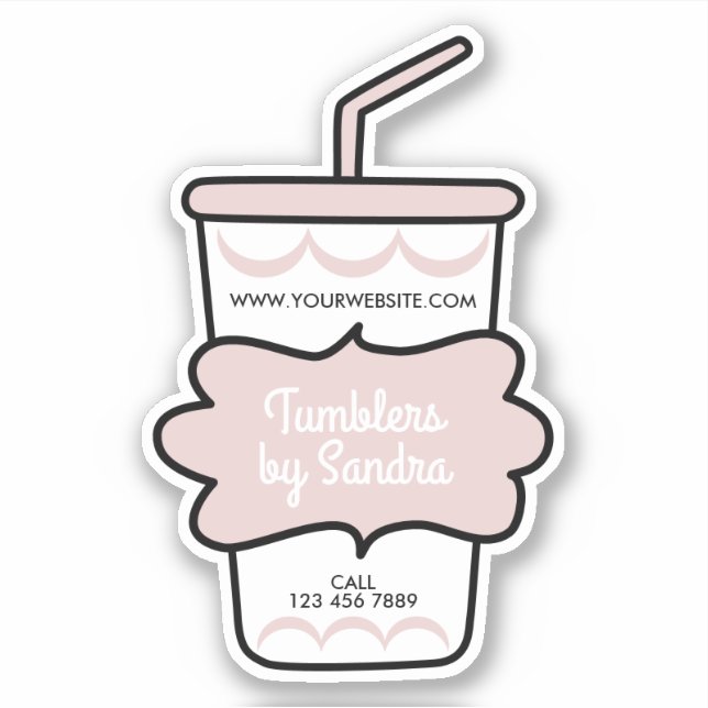 Pink Signature Tumbler Sticker (Front)