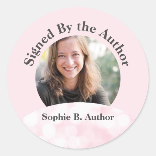 Pink Signed By the Author Book Signing Book Launch Classic Round Sticker