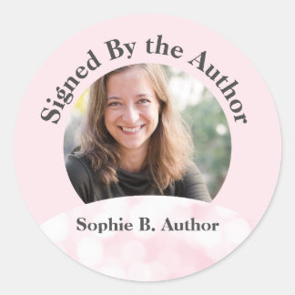 Pink Signed By the Author Book Signing Book Launch Classic Round Sticker