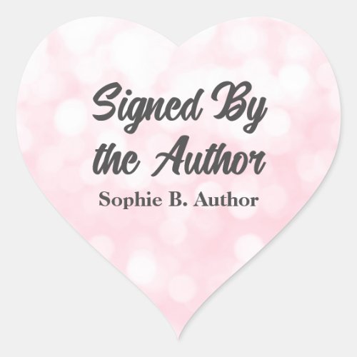 Pink Signed By the Author Book Signing Book Launch Heart Sticker