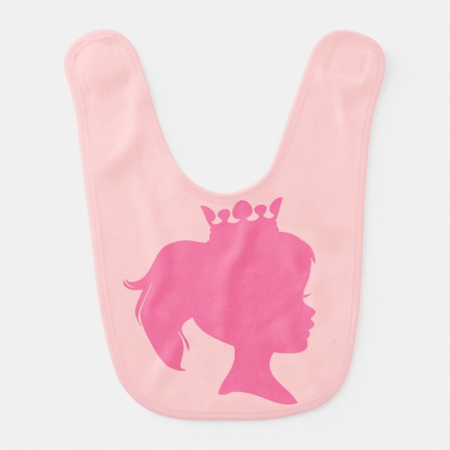Pink Silhouette Princess Bib (Front)