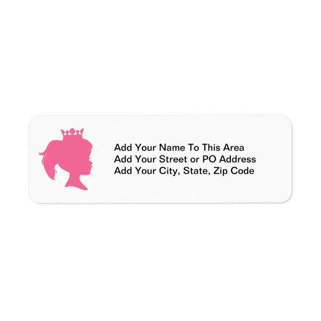 Pink Silhouette Princess T-shirts and Gifts Label (Front)