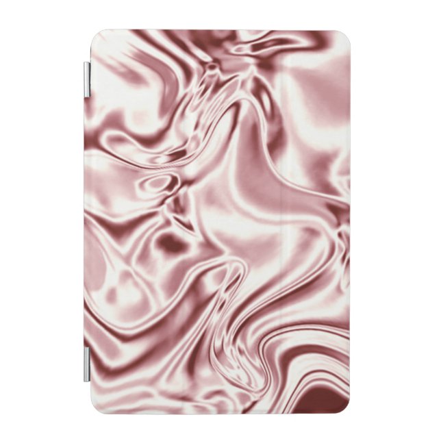 Pink silk swirl pattern print ipad cover (Front)