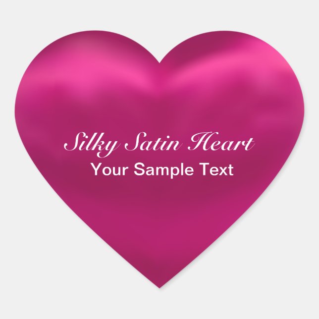 Pink Silky Satin Heart Heart Sticker (Front)