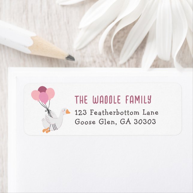 Pink Silly Goose Address Return  Label (Insitu)
