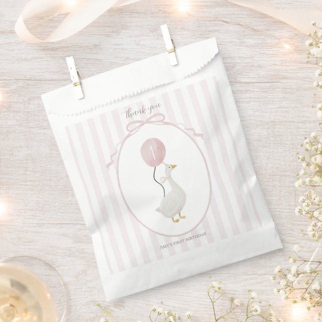 Pink Silly Goose Favor Bag (Clipped)