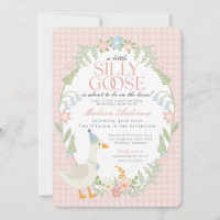Pink Silly Goose Floral Gingham Baby Shower