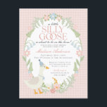 Pink Silly Goose Floral Gingham Baby Shower Postcard<br><div class="desc">A silly goose is almost on the loose. This Silly Goose Party Decor Collection is perfect for celebrating your sweet little girl! Featuring an adorable silly goose, pastel florals, and soft gingham patterns, this collection is perfect for adding a touch of playful elegance to any party. Whether it’s for a...</div>