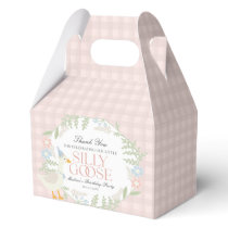 Pink Silly Goose Floral Gingham Birthday Favor Boxes