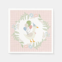 Pink Silly Goose Floral Gingham Paper