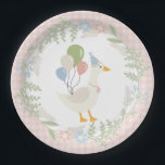 Pink Silly Goose Floral Gingham Paper Paper Plates<br><div class="desc">A silly goose is almost on the loose. This Silly Goose Party Decor Collection is perfect for celebrating your sweet little girl! Featuring an adorable silly goose, pastel florals, and soft gingham patterns, this collection is perfect for adding a touch of playful elegance to any party. Whether it’s for a...</div>
